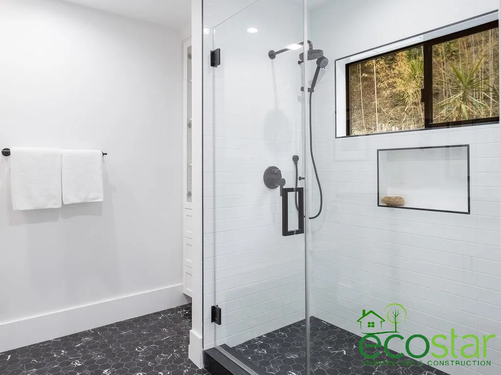 Finished bathroom remodel by EcoStar Remodeling & Construction