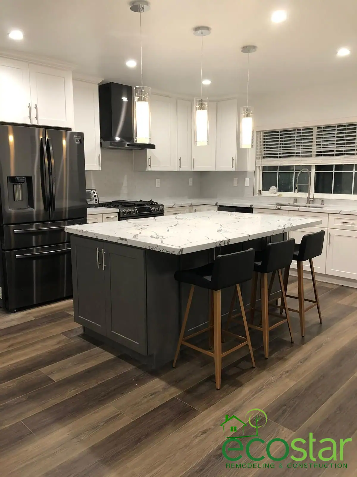 Kitchen in a whole house remodel by EcoStar Remodeling & Construction