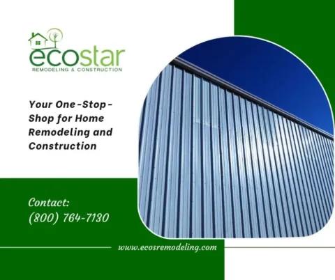 Metal siding on a house exterior