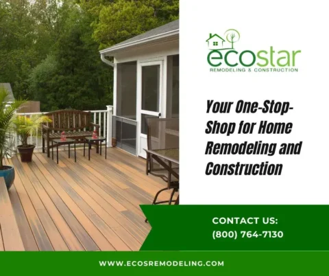 Composite deck with a screened porch