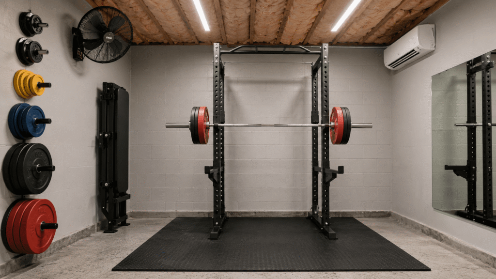 Home gym garage layout