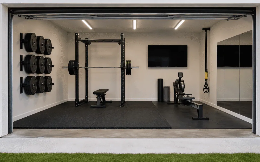 Garage converted into a home gym